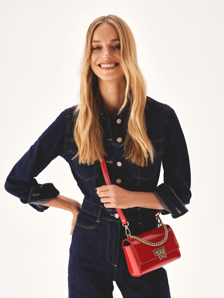 Petit sac à main rouge avec bandoulière FREEMA