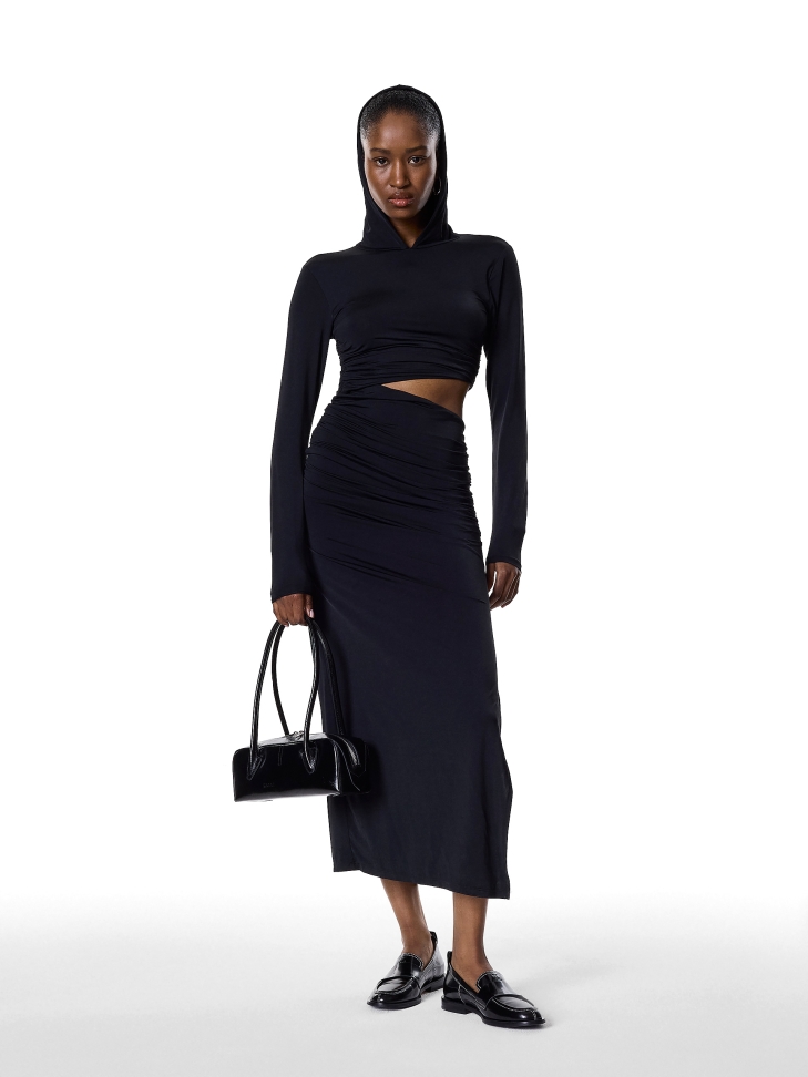 Mocassins noirs à enfiler et à talon plat KS OLZA