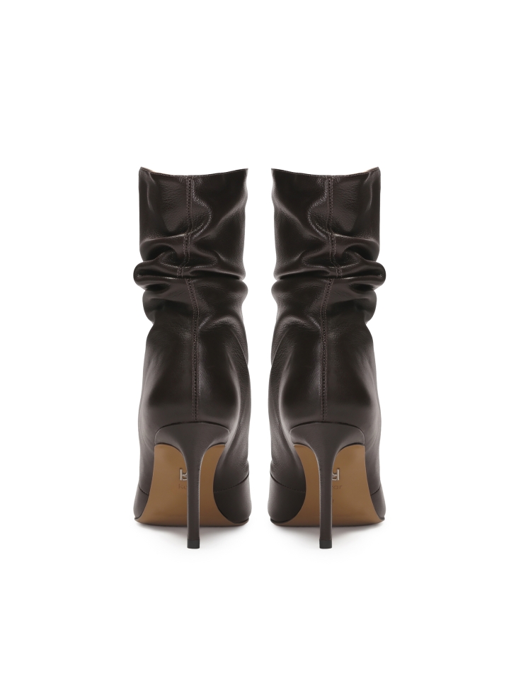 Bottes en cuir avec tige froissée LIZA