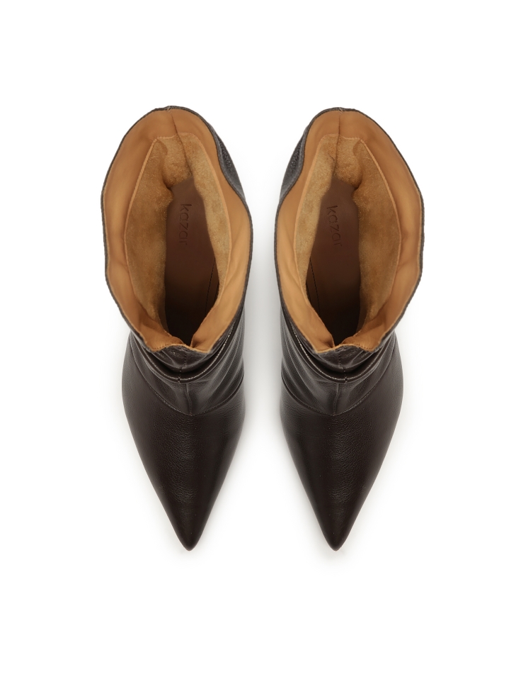 Bottes en cuir avec tige froissée LIZA