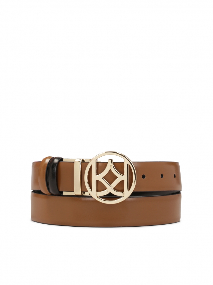 Ceinture en cuir double face avec boucle ronde MANITA