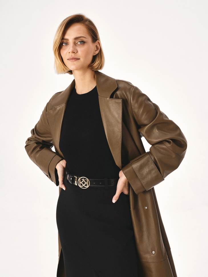 Ceinture en cuir double face avec boucle ronde MANITA