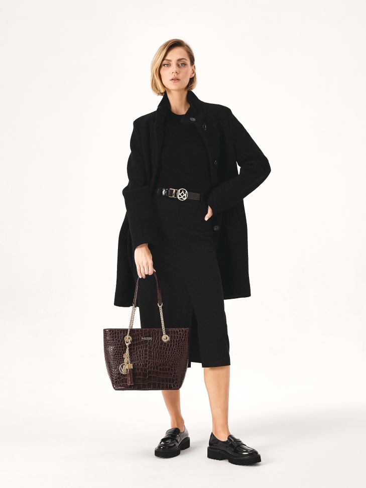 Ceinture en cuir double face avec boucle ronde MANITA