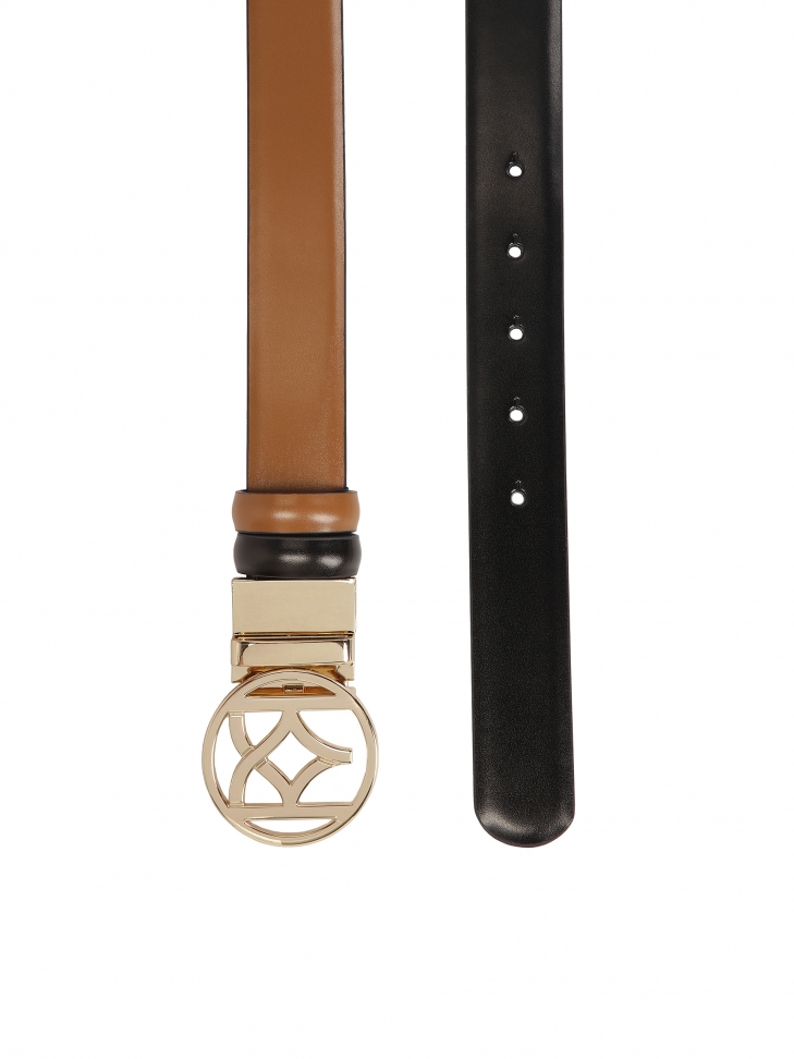 Ceinture en cuir double face avec boucle ronde MANITA