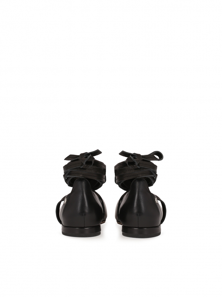 Escarpins noirs à semelle plate et nez carré KS REINE