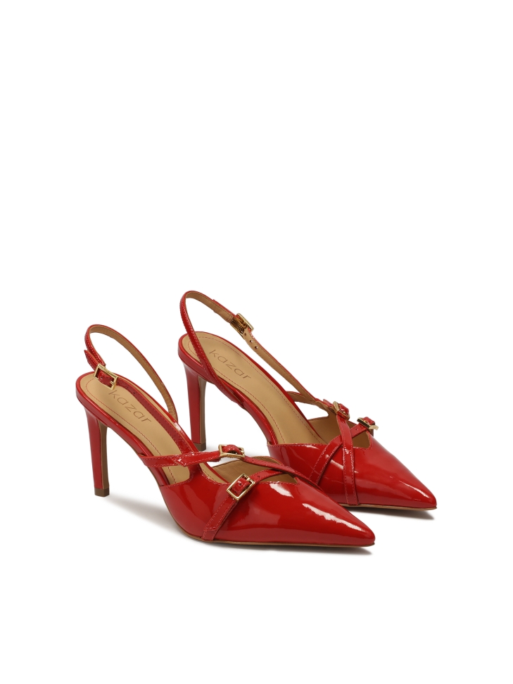 Escarpins en cuir verni rouge LIZA