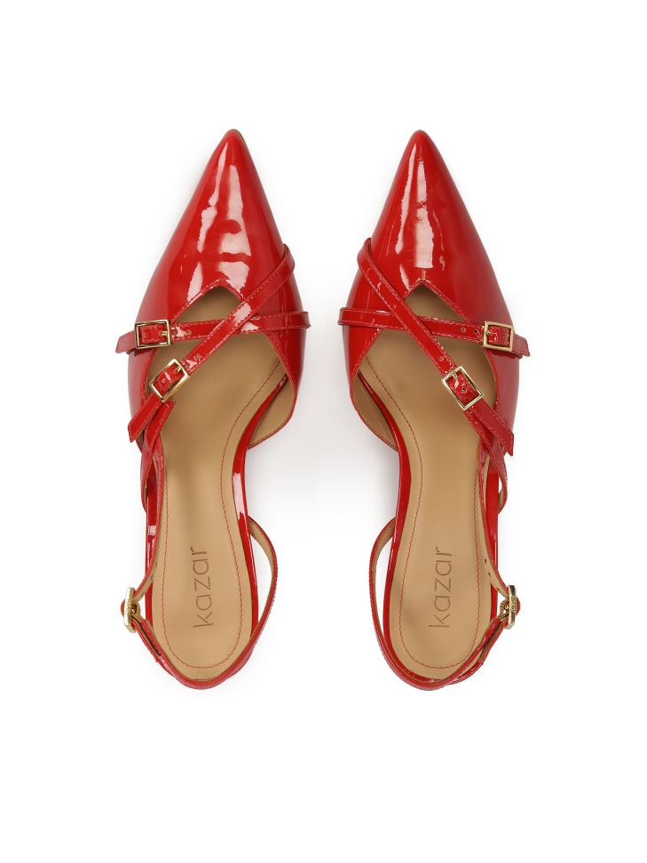 Escarpins en cuir verni rouge LIZA