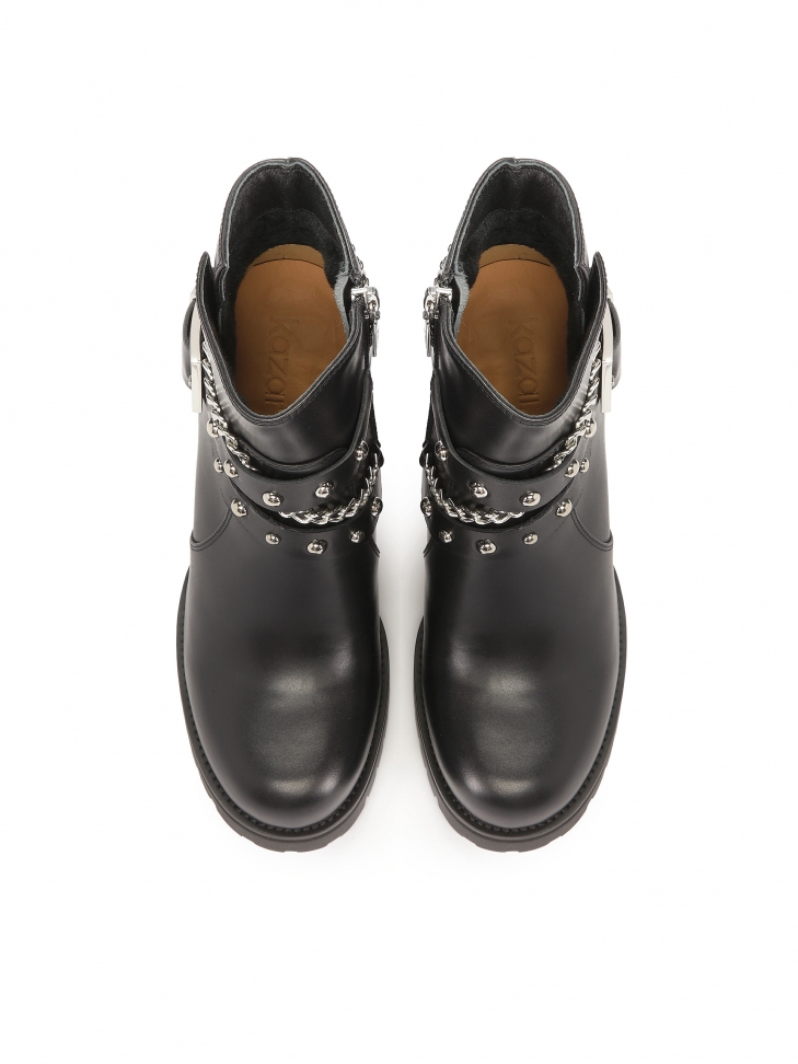 Bottes en cuir décorées de détails argentés BRISBONE