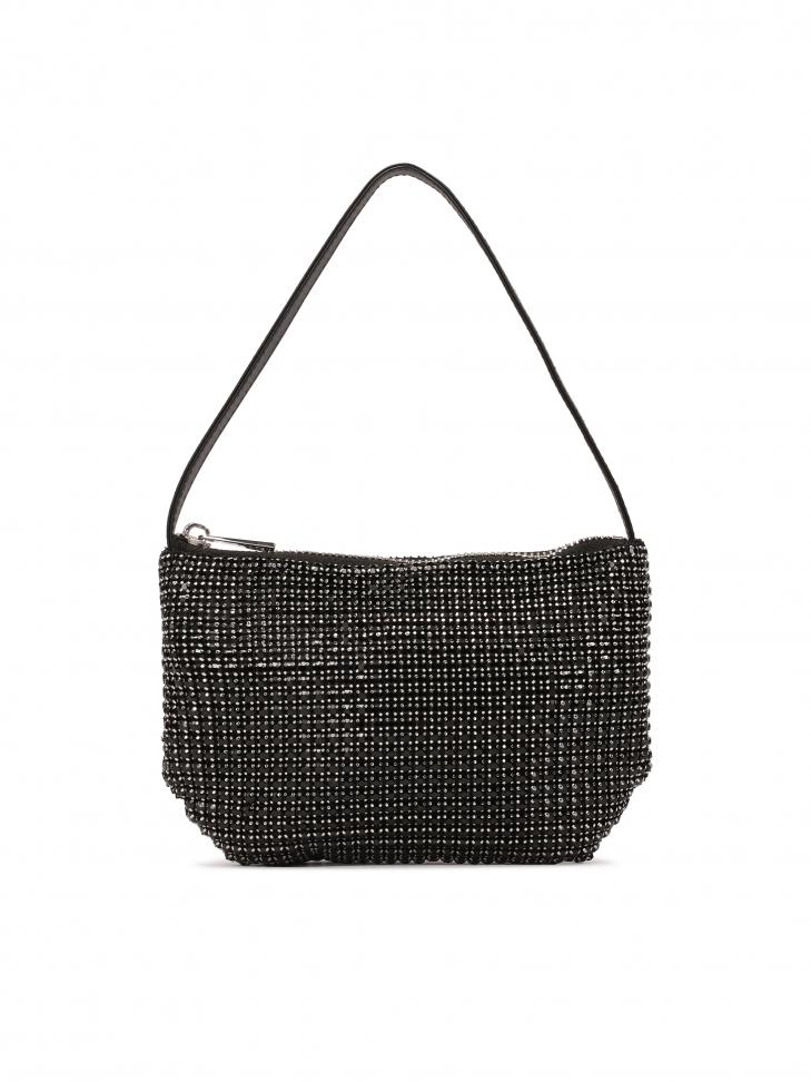 Petit sac à main brillant de couleur noire PARTY S