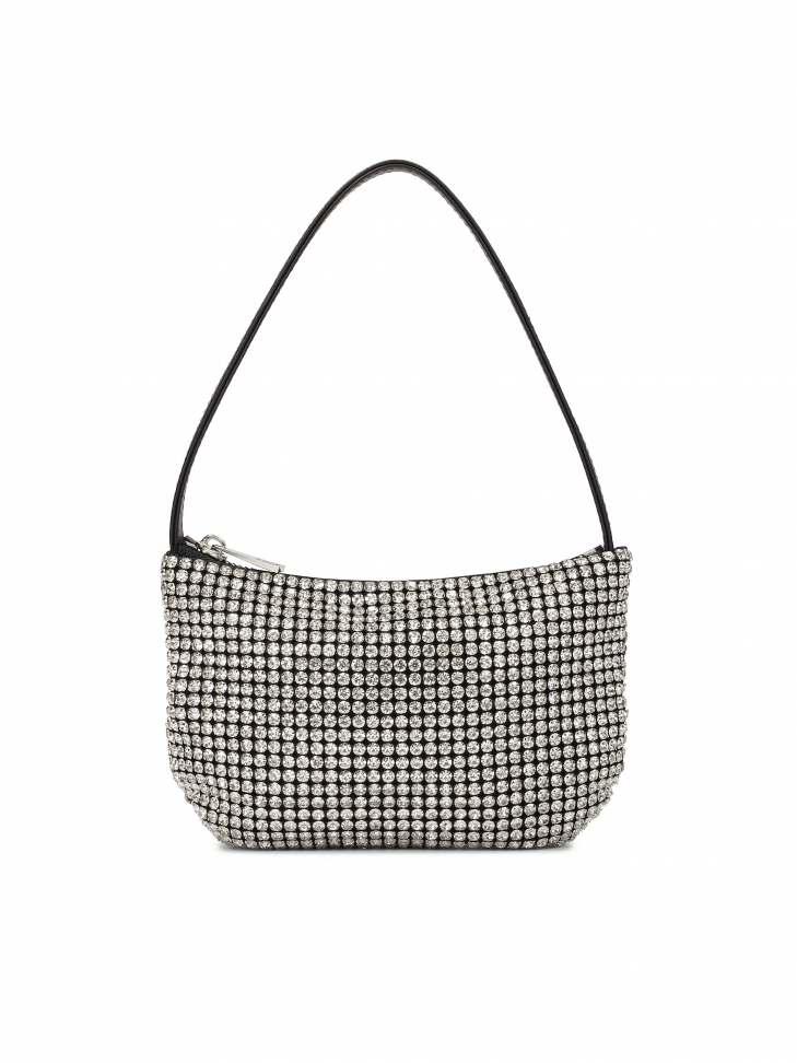 Petit sac à main avec zircons argentés PARTY S