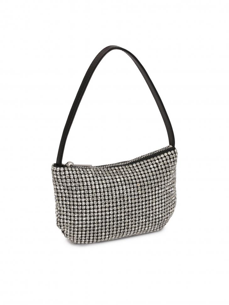 Petit sac à main avec zircons argentés PARTY S