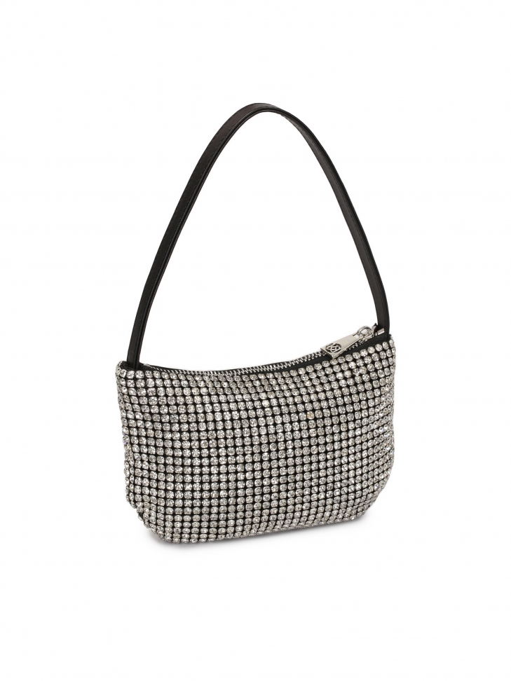 Petit sac à main avec zircons argentés PARTY S