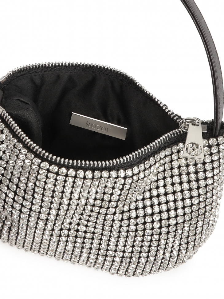 Petit sac à main avec zircons argentés PARTY S
