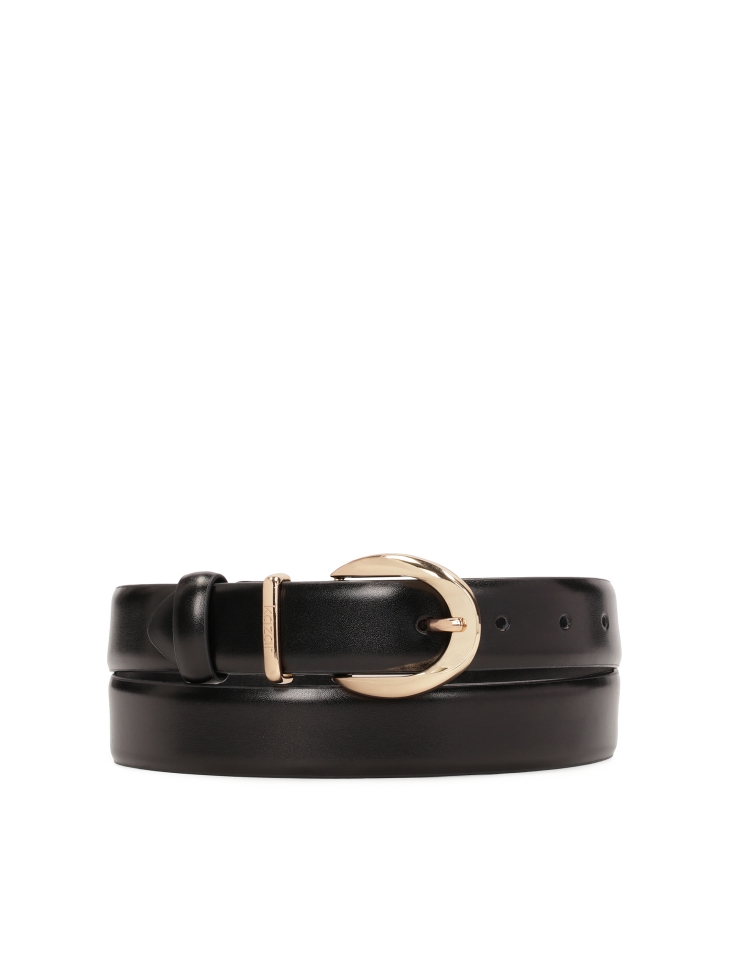 Ceinture noire lisse avec boucle minimaliste RAVELLA