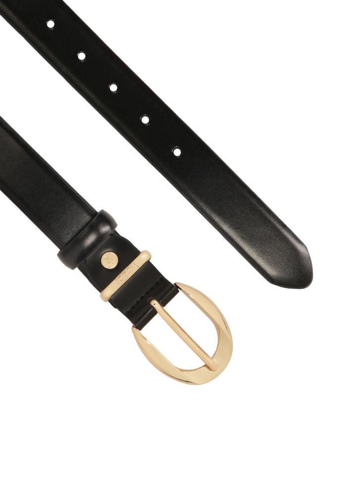Ceinture noire lisse avec boucle minimaliste RAVELLA