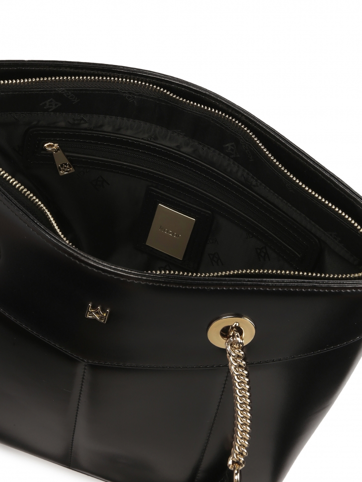 Sac à main noir avec longues poignées JASMINE