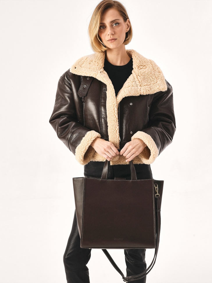 Sac à main minimaliste marron  DEBI