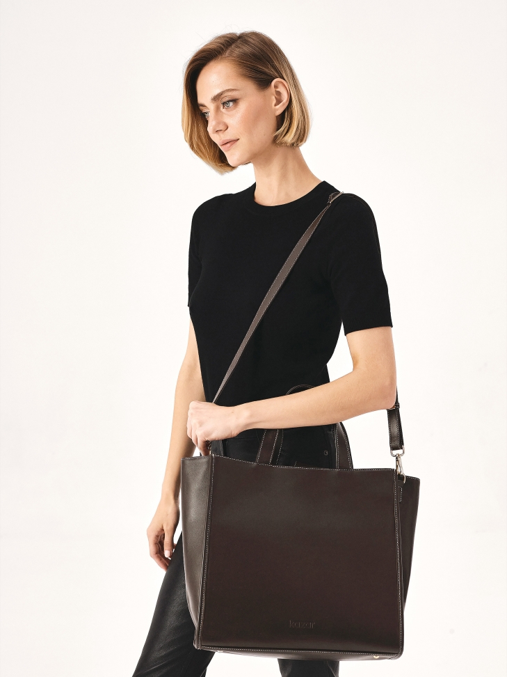 Sac à main minimaliste marron  DEBI