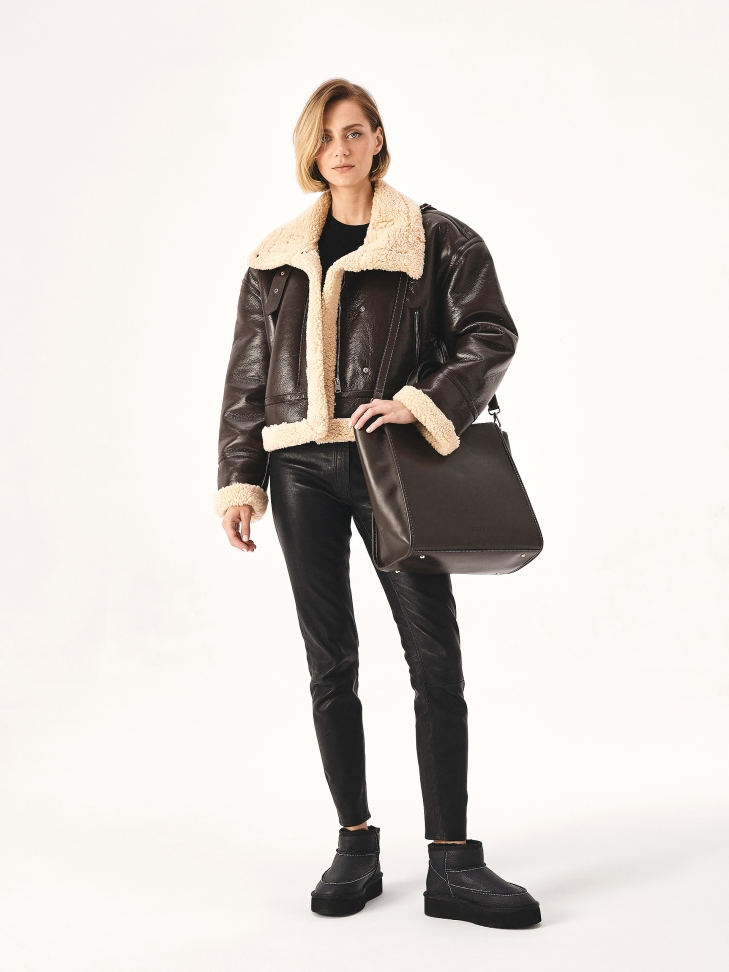 Sac à main minimaliste marron  DEBI