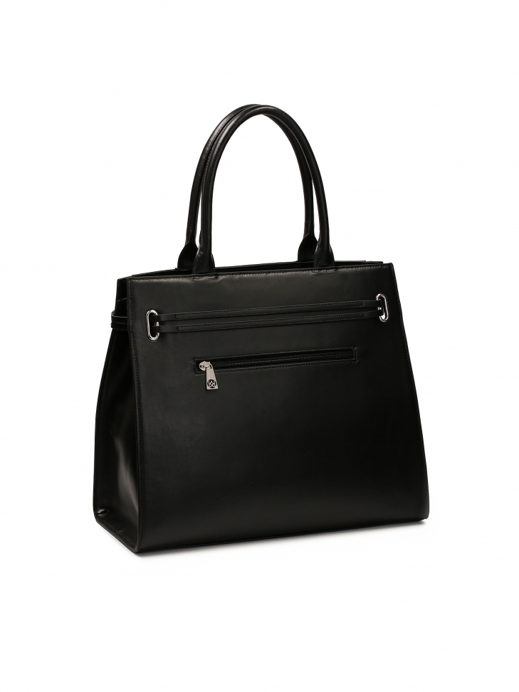 Sac à main noir décoré de sangles à boucle TILMA