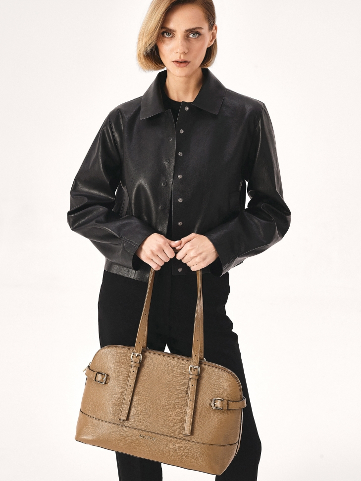 Sac à main marron à fond large MARCELL