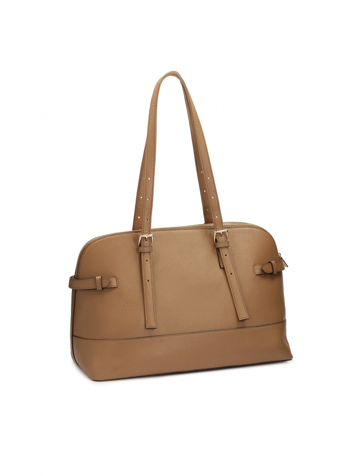 Sac à main marron à fond large MARCELL