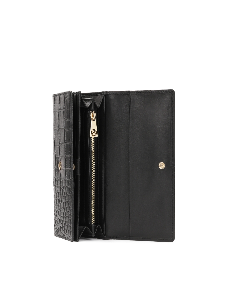 Portefeuille oblong avec motif gaufré BETTY