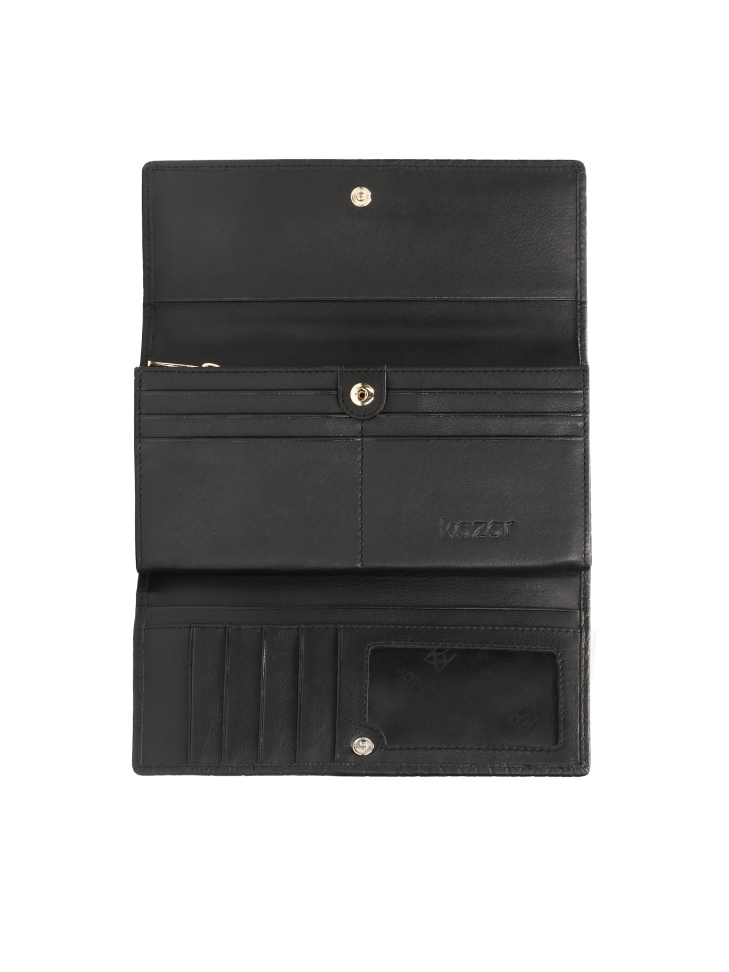 Portefeuille oblong avec motif gaufré BETTY