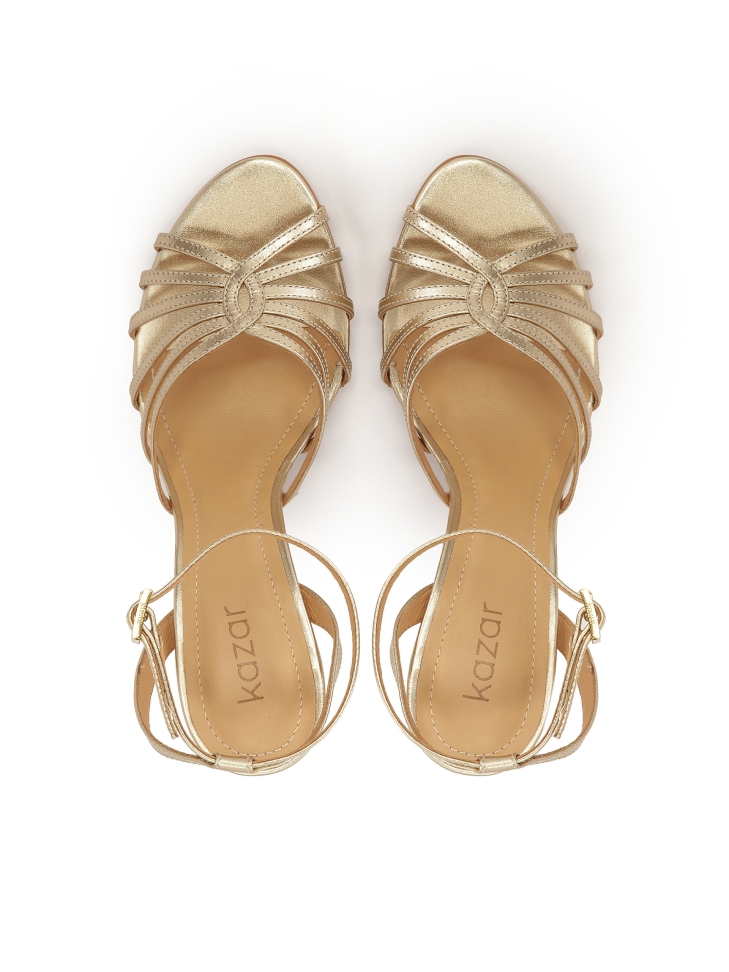 Sandales dorées élégantes avec un talon confortable FREESIA