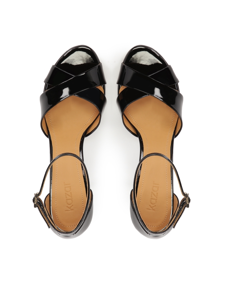 Sandales à talons hauts en cuir verni AUDE