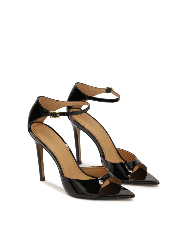 Sandales en cuir verni à bouts pointus IRINA