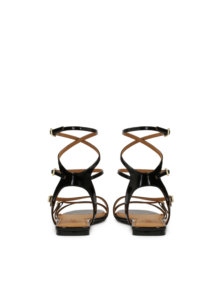 Sandales plates en cuir verni MARIS