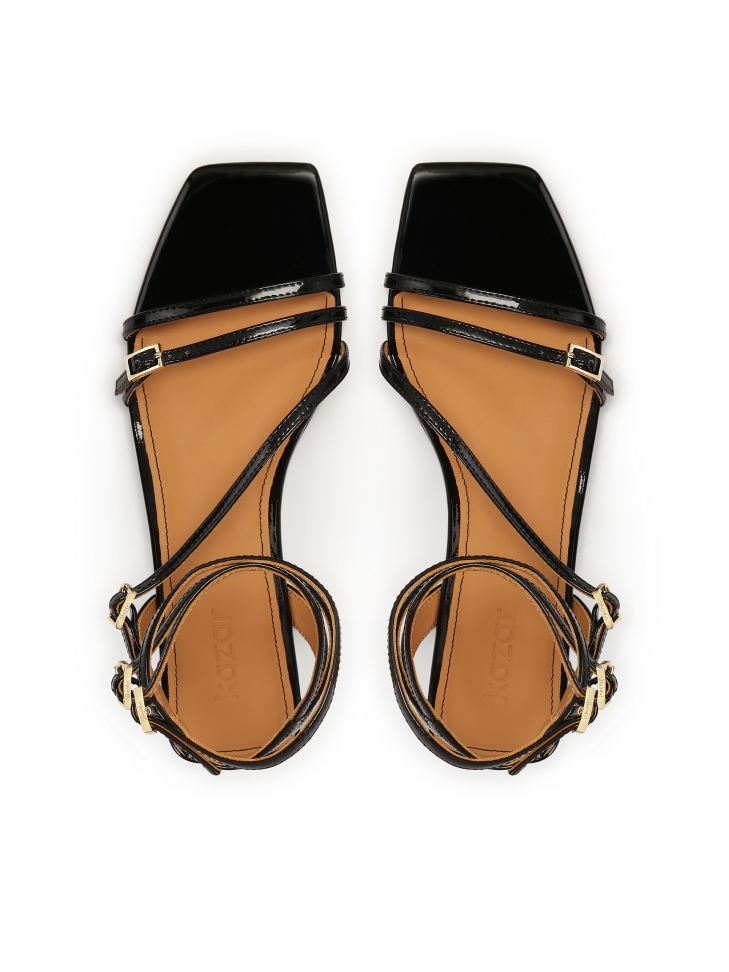 Sandales plates en cuir verni MARIS