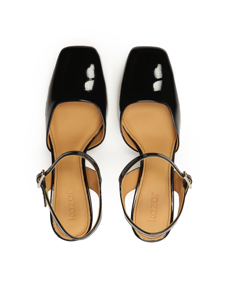 Escarpins semi-ouverts en cuir verni DARYA