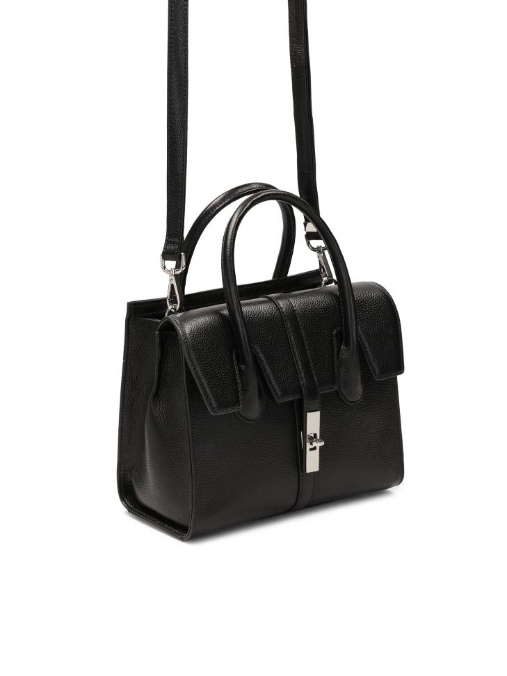 Sac à main noir en forme de malle FELICITE S