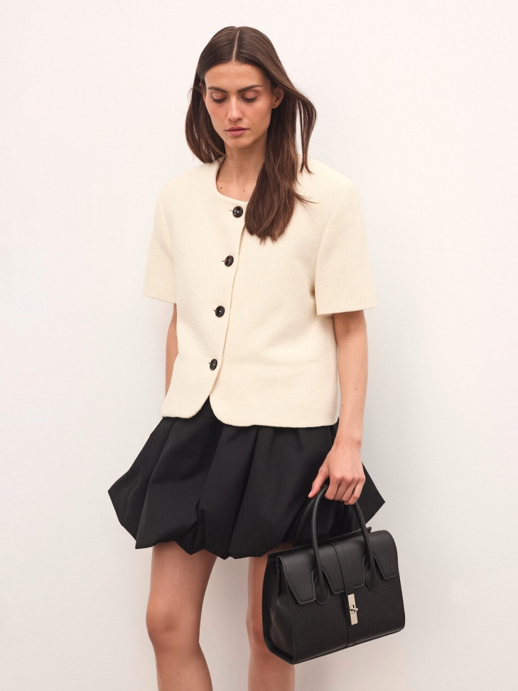 Sac à main noir en forme de malle FELICITE S