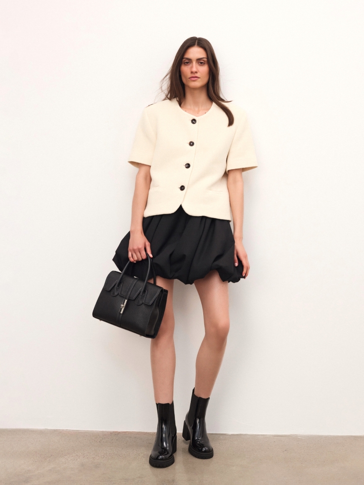 Sac à main noir en forme de malle FELICITE S