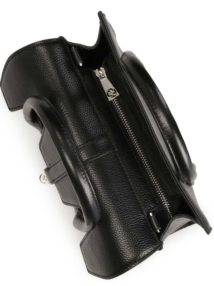 Sac à main noir en forme de malle FELICITE S