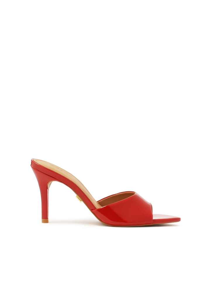 Mules à talons en cuir verni rouge KIMBERLEY
