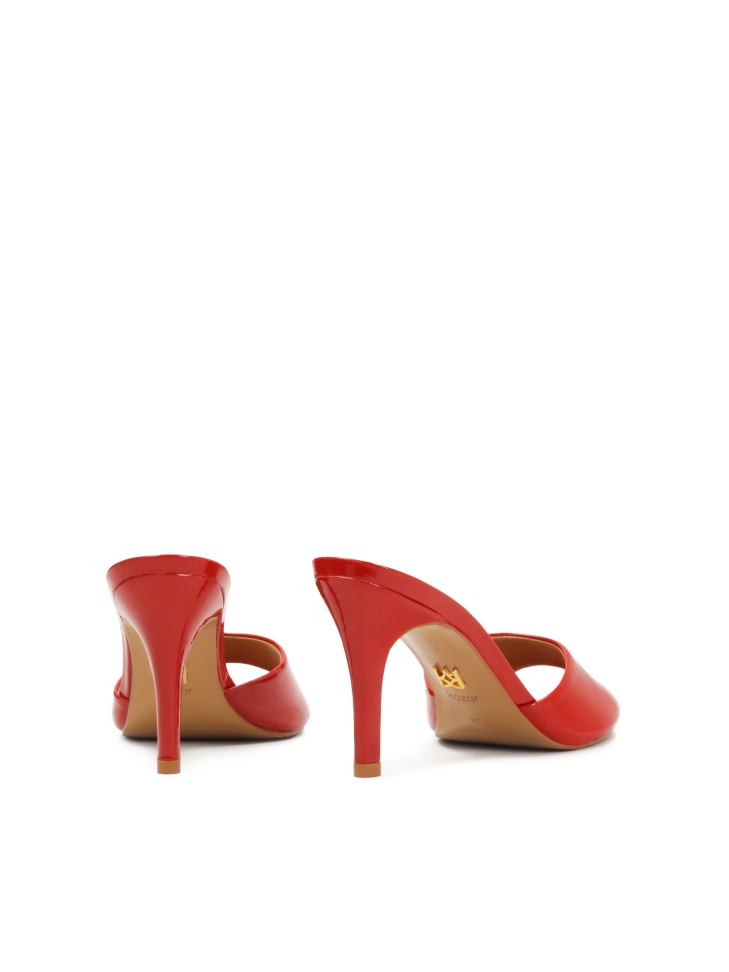 Mules à talons en cuir verni rouge KIMBERLEY