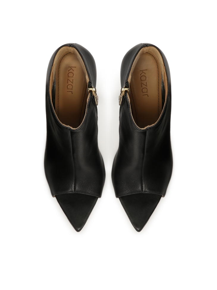 Bottes noires à bout ouvert et à bout pointu IRINA