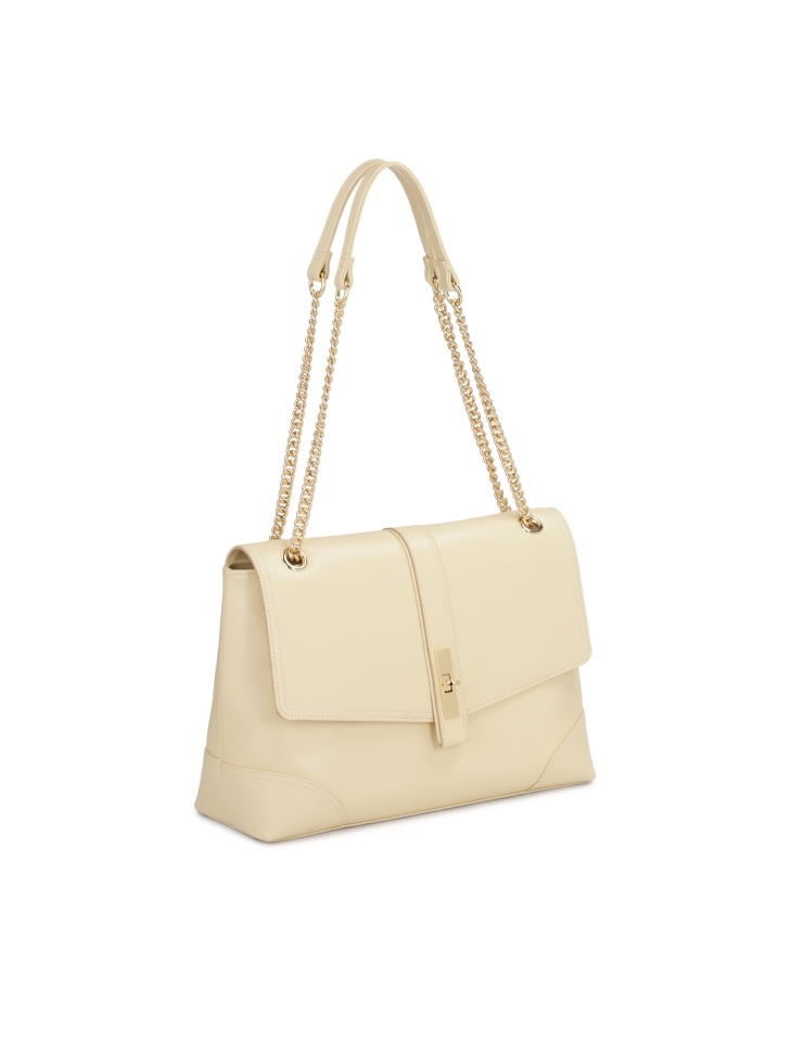 Sac à bandoulière crème avec fermoir décoratif DIVA