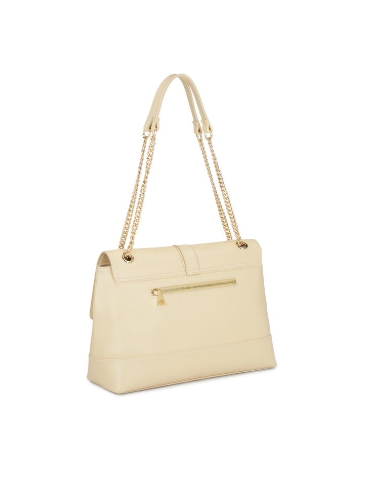 Sac à bandoulière crème avec fermoir décoratif DIVA