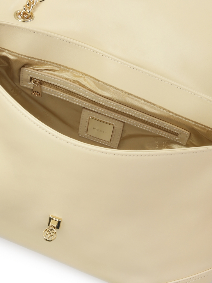 Sac à bandoulière crème avec fermoir décoratif DIVA