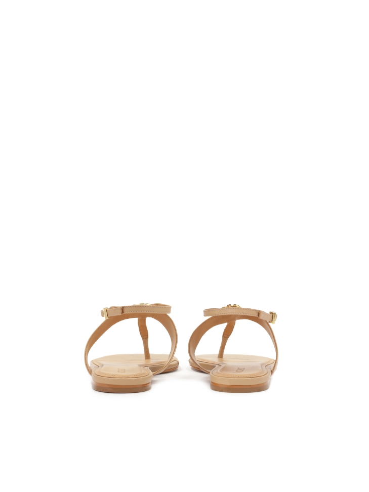 Sandales à tongs plates de couleur beige GERI