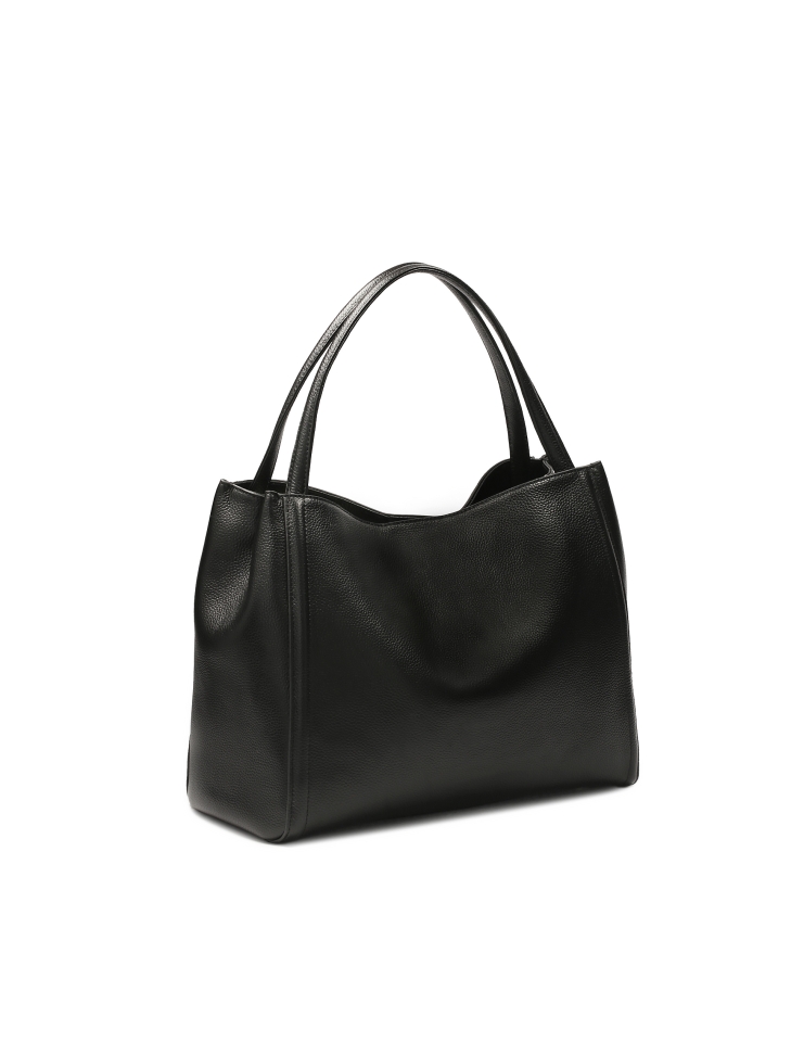 Grand sac à main en cuir souple noir  BLAINE L