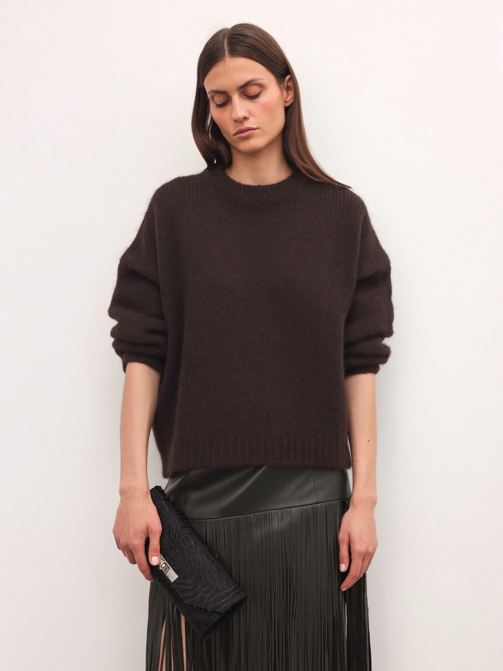 Sac de soirée allongé avec poils COVA