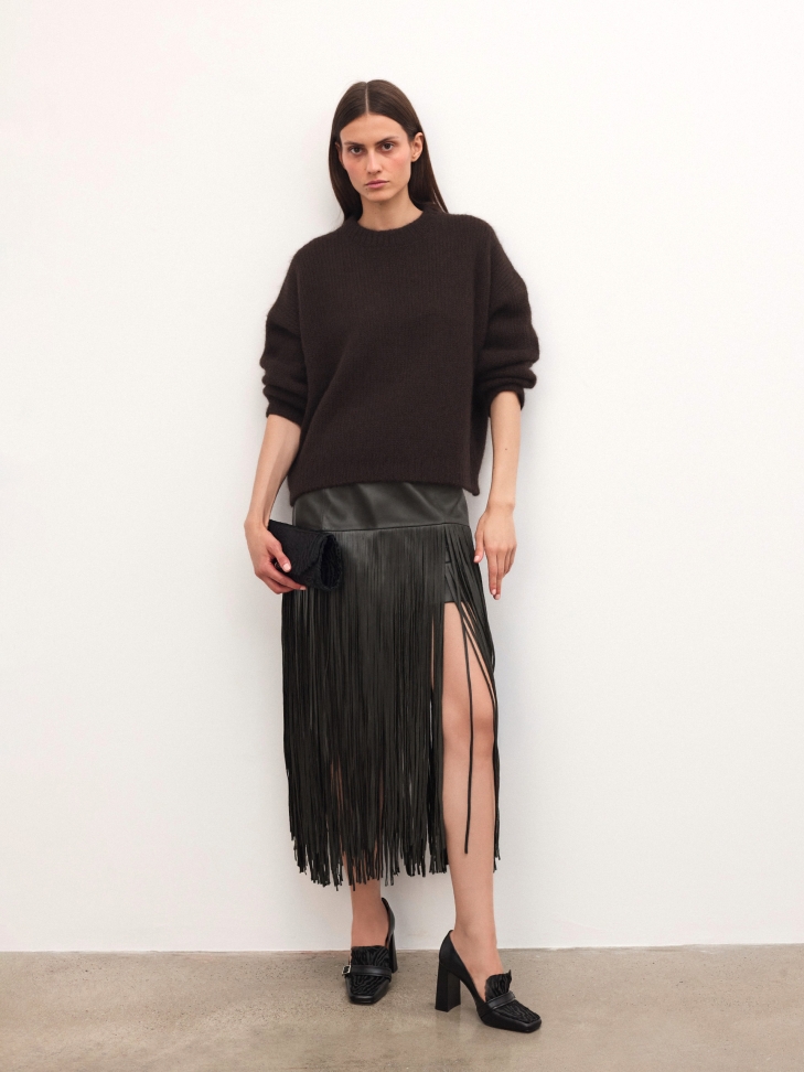 Sac de soirée allongé avec poils COVA