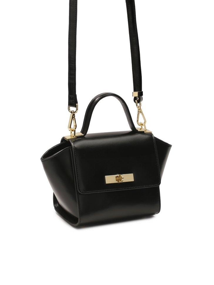 Élégant sac à main noir à la forme unique TISTA