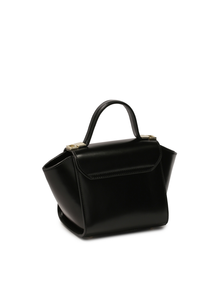 Élégant sac à main noir à la forme unique TISTA